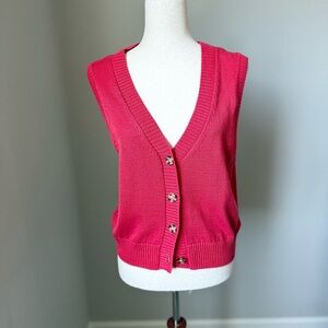 NWT Gap Women’s Vibrant Red V-Neck Sweater Vest